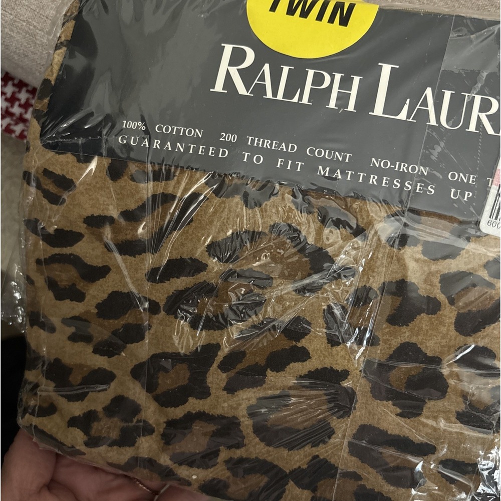 NWT Ralph Lauren Home Aragon Neutral Leopard Animal Print Twin Fitted Sheet